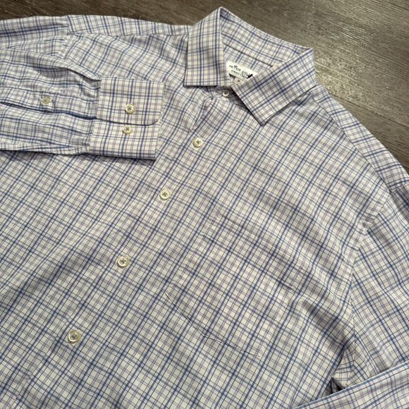 Peter‎ Millar Shirt Mens Medium Plaid Summer Comfort Stretch Button Performance - Picture 1 of 7